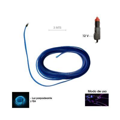 LUZ LED P/CARRO AZUL SMARTWIRE C/FUNCIONES 3 MTS CD-172201A