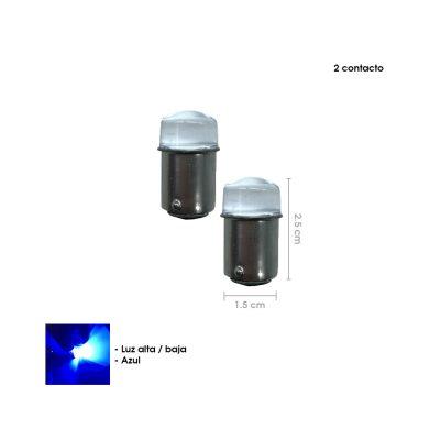 BOMBILLO 9 LED 2 PCS 1157 DOS PUNTOS AZUL 18L