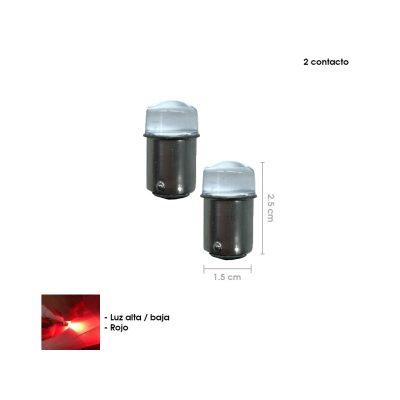 BOMBILLO 9 LED 2 PCS 1157 DOS PUNTOS ROJO18L