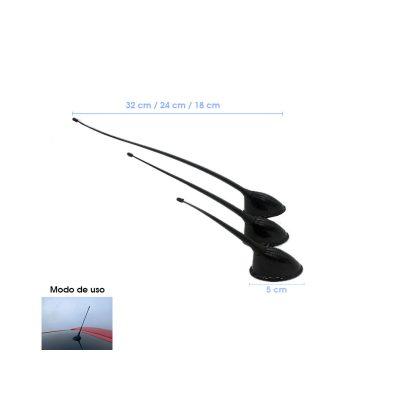 ANTENA IMITACION 3 PCS NEGRA 31 23 17CM HB-T-432 (KX775-24)