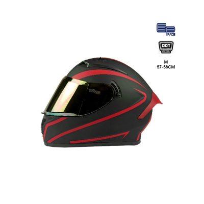 CASCO P/MOTO NEGRO RACING ROJO GPR MEDIANO