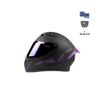 CASCO P/MOTO NEGRO RACING MORADO GPR LARGE