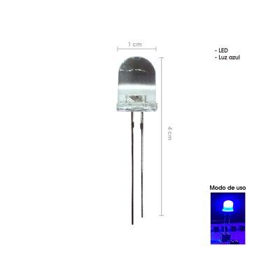 BOMBILLO LED CLEAR AZUL 10MM 3205-15