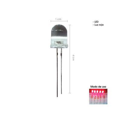 BOMBILLO LED CLEAR ROJO 10MM 3205-15