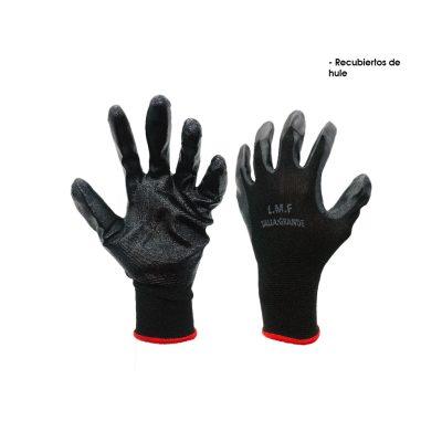 GUANTES RECUBIERTOS DE HULE NEGRO GRANDE 3765-7