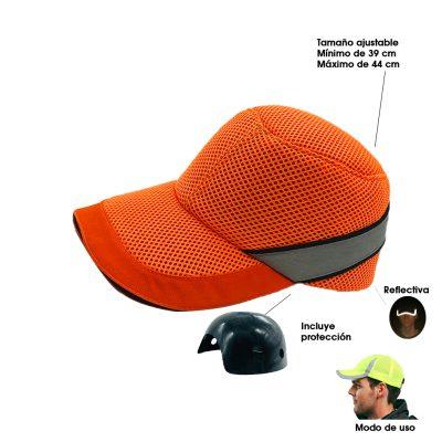 GORRA DE SEGURIDAD ANARANJADA C/REFLECITVO 4532-13