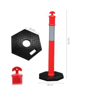 POSTE DE SEGURIDAD REFLECTIVO C/ BASE DE HULE 115CMX39CM 4581A-3