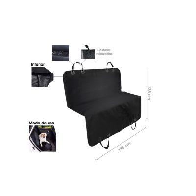 COBERTOR DE ASIENTO TRASERO P/MASCOTA NEGRO 135X135CM 70-55