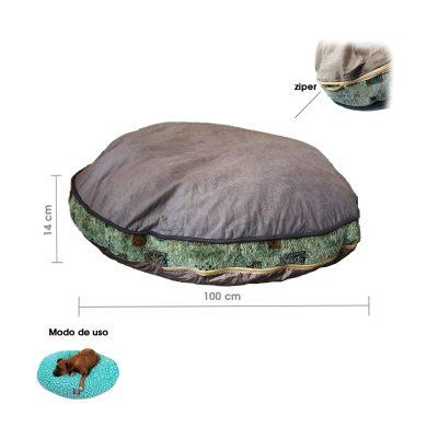 CAMA P/MASCOTA REDONDA GRIS 107X107X10CM KC-194XL-GREY