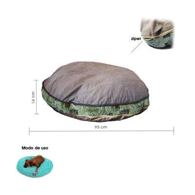 CAMA P/MASCOTA REDONDA GREY 91.5X91.5X10CM KC-194L-GREY