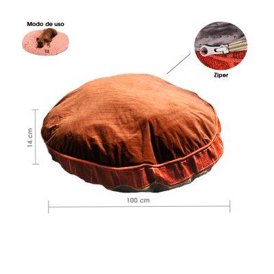 CAMA P/MASCOTA REDONDA CAFE 107X107X10CM KC-194XL-BROWN