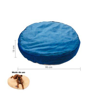 CAMA P/MASCOTA REDONDA AZUL 91.5X91.5X10CM KC-194L-BLUE