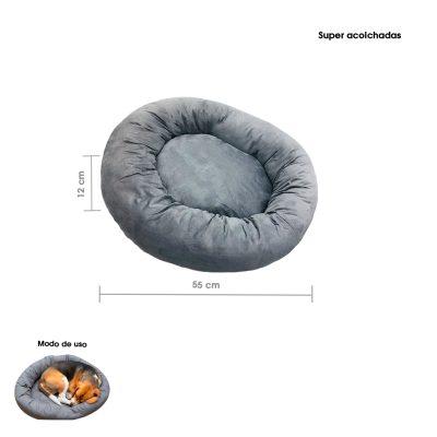 CAMA P/MASCOTA REDONDA GRIS 23X23X5CM TOP-11781S