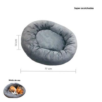 CAMA P/MASCOTA REDONDA GRIS 36X36X6CM TOP-11781L