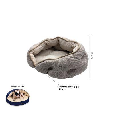 CAMA P/MASCOTA BEIGE TIPO NIDO 43X43X26CM TOP-16816