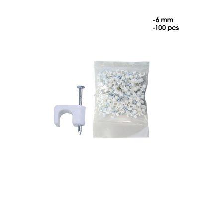 GRAPAS PLASTICAS BLANCAS 6MM 100 PCS REDONDA 3720-8