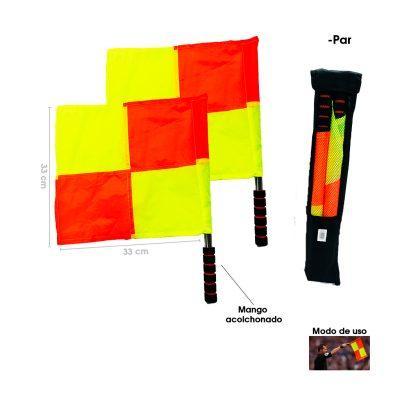 BANDERIN DE ARBITRO AMRILLO CON ANARANJADO 2 PCS 25853-1