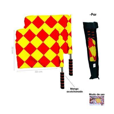 BANDERIN DE ARBITRO AMARILLO CON ROJO 2 PCS 25853-2