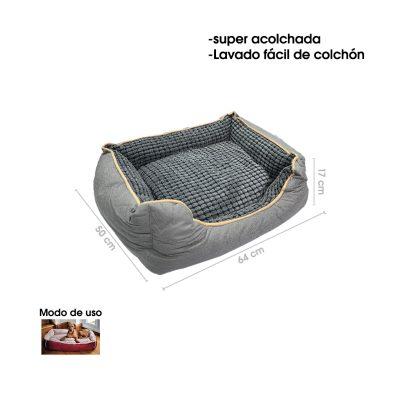 CAMA P/MASCOTA 61X51X16CM RECTANGULAR TALLA M XC019