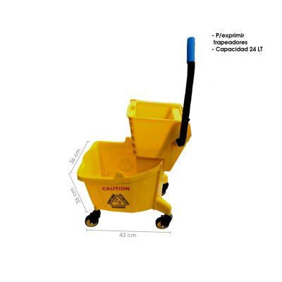 CARRETILLA P/LAVAR TRAPEADOR 24 LITROS SJ-002