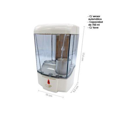 DISPENSADOR DE JABON P/BAÑO 700ML AUTOMATICO 807