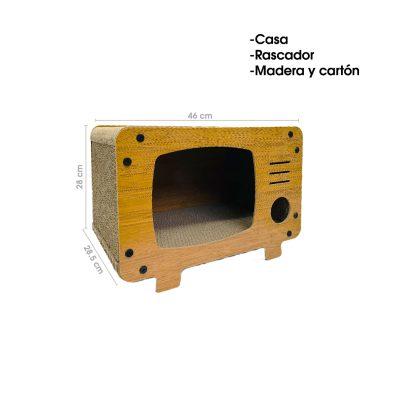 RASCADOR  Y CAMA P/GATO TV 45.5X29X31.5CM 3552-3