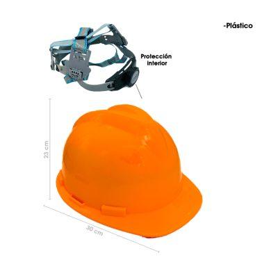 CASCO DE SEGURIDAD ABS ANARANJADO ARNES DE TELA  228