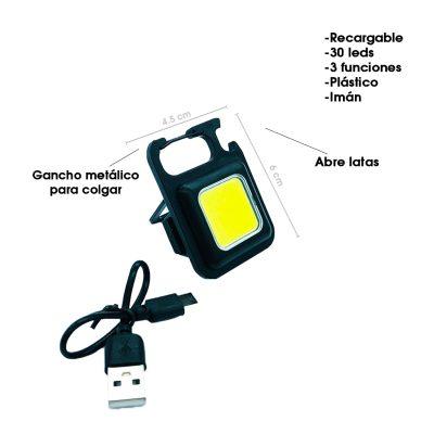 LINTERNA  MINI PLASTICA C/LUZ LED C/GANCHO METALICO Y DESTAPADOR  5669-2