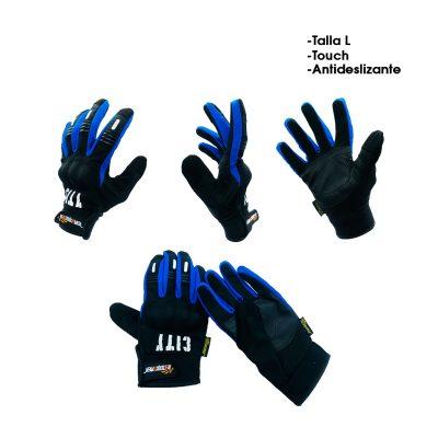 GUANTES P/MOTORISTA TOUCH TALLA L AZUL GST-42