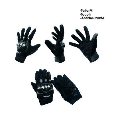 GUANTES P/MOTORISTA NUDILLO METAL TALLA M NEGRO GST-42