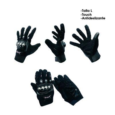 GUANTES P/MOTORISTA NUDILLO METAL TALLA L NEGRO GST-42