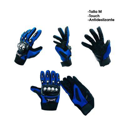 GUANTES P/MOTORISTA NUDILLO METAL TALLA M AZUL GST-42