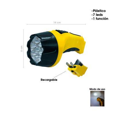 LINTERNA 7 LED RECARGABLE MEDIANA LY825-A