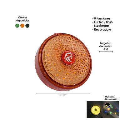 LUZ LED DECORATIVA CINTA 8 METROS BASE CIRCULAR 10.5CM 8208