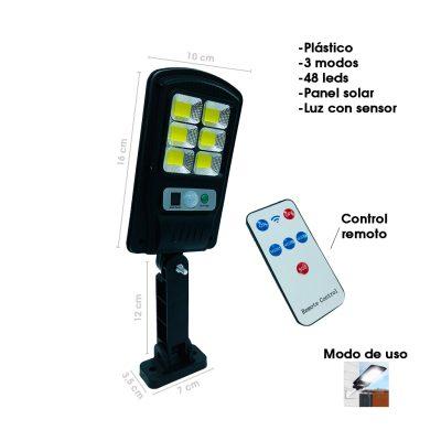 LAMPARA SOLAR C/SENSOR DE MOVIMIENTO 30X10CM 818-6