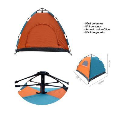 CARPA P/ACAMPAR 3 PERSONAS  210X150X110CM 0474A-2