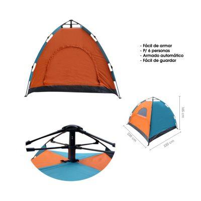 CARPA P/ACAMPAR AUTOMATICAS 4 PERSONAS  220X220X165CM 0474A-4