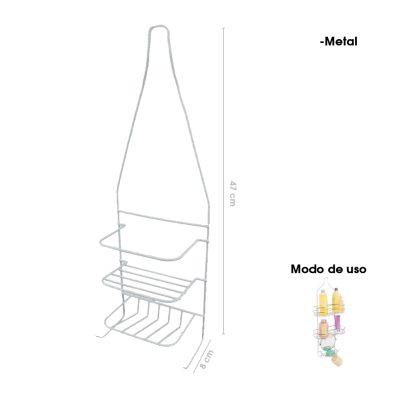 ORGANIZADOR DE BAÑO P/DUCHA METALICO BLANCO XT1001-X