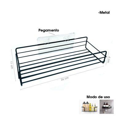 ORGANIZADOR NEGRO MULTIUSOS METALICO 11X26CM C/ADHESIVO 5713-9