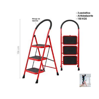 ESCALERA TUBULAR 3 PELDAÑOS 150KGS 25C-3