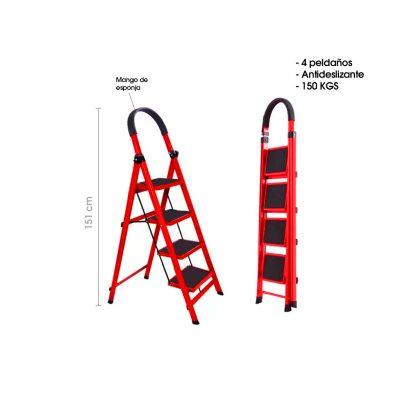 ESCALERA TUBULAR 4 PELDAÑOS 150 KGS 25C-4