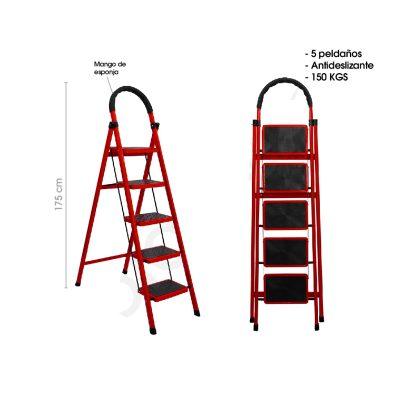 ESCALERA TUBULAR 5 PELDAÑOS 150KGS 25C-4