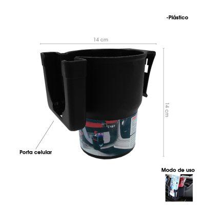 PORTA VASO PLASTICO Y PORTA CELULAR P/CARRO C0206028-1